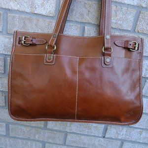 Patricia Nash leather poppy satchel shoulder bag.